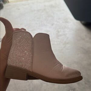 Pink Glitter Ankle Boots
